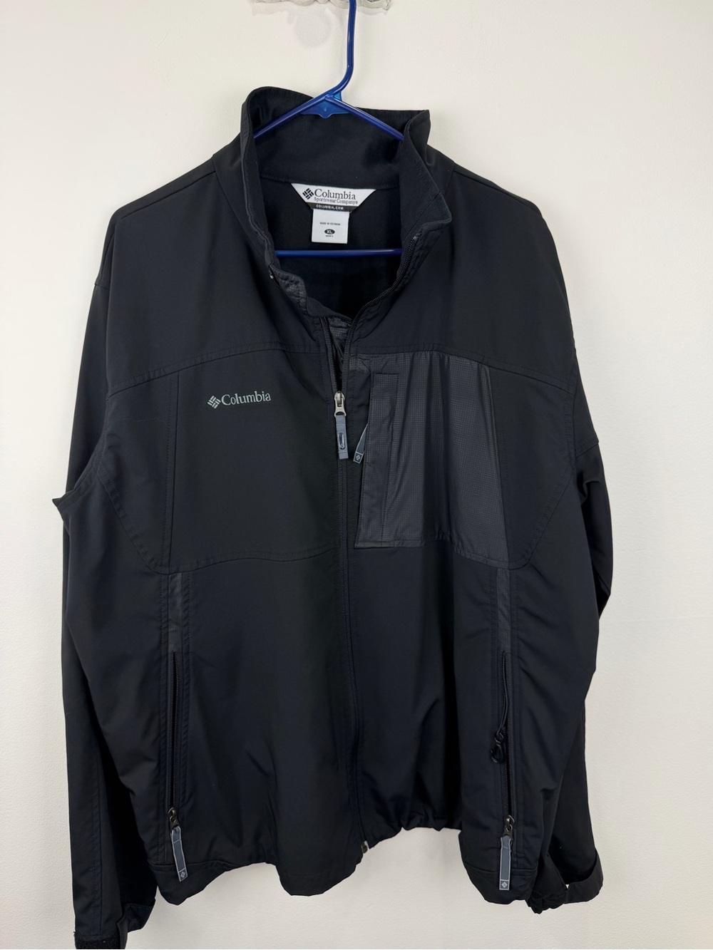 Columbia Softshell Jacket Men’s XL Black Full Zip Outdoor Performance